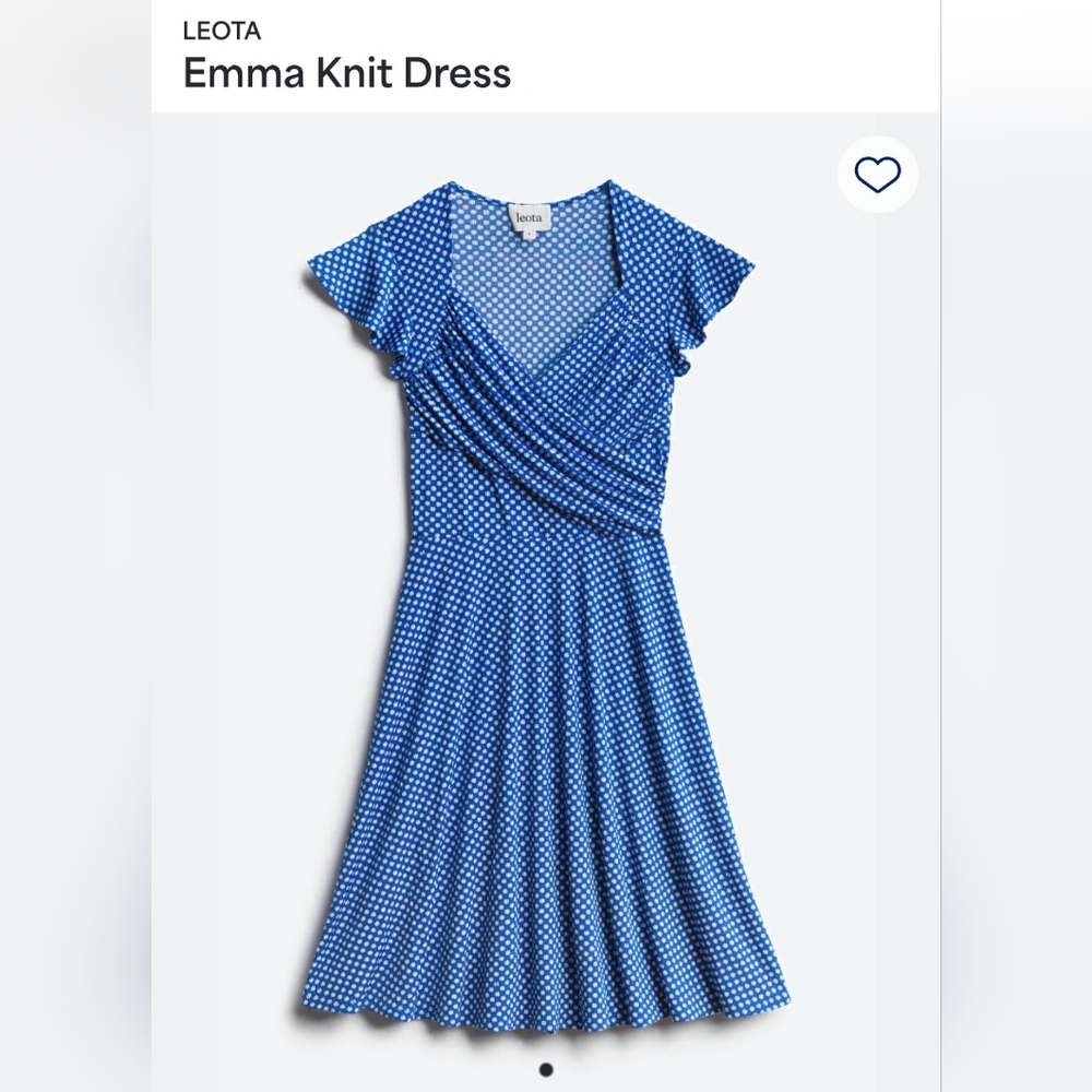 Leota Blue Flutter Sleeve Wrap Midi Dress